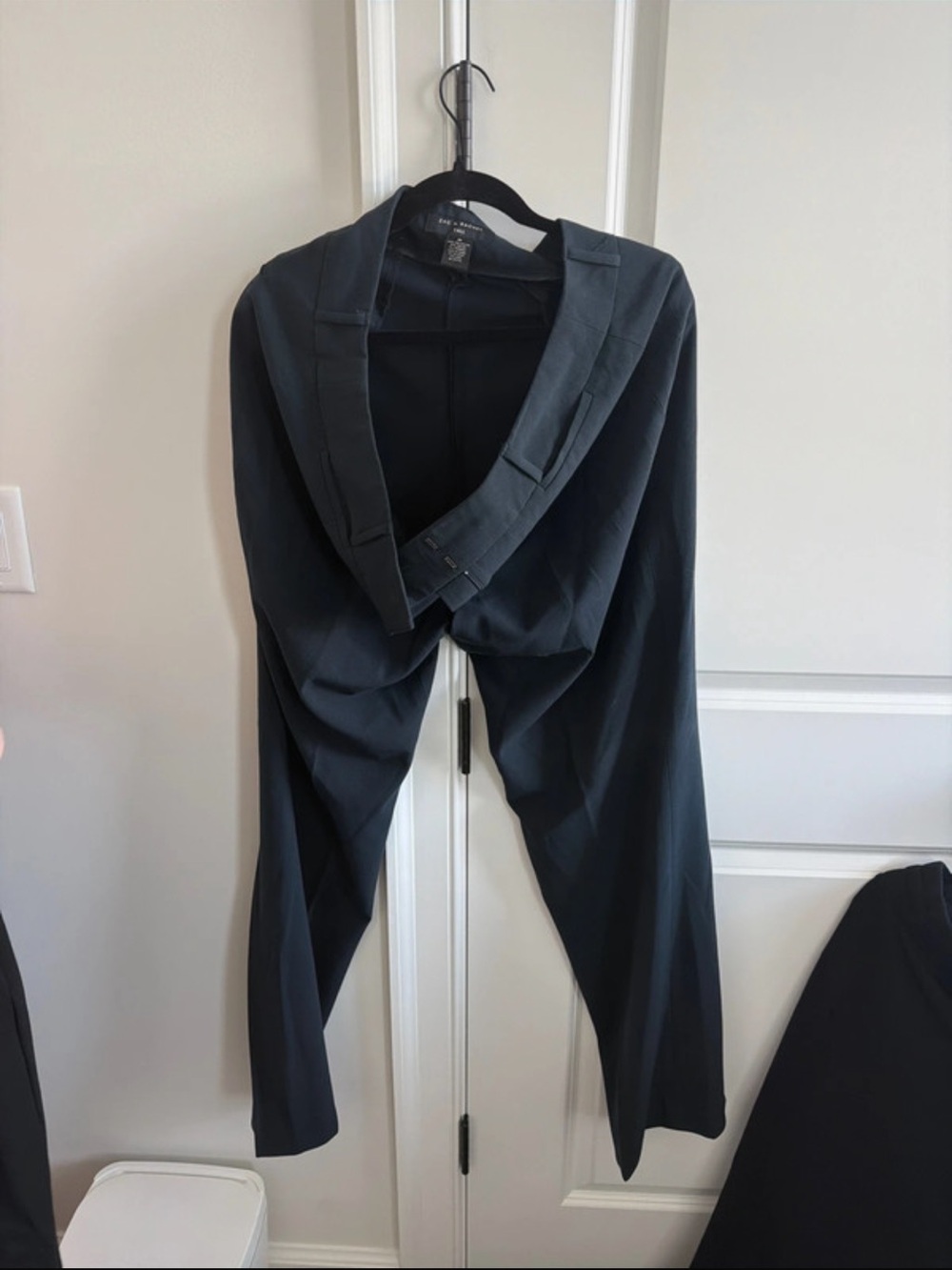 Zac & Rachel Black Wide-Leg Trousers with Draped Waist
